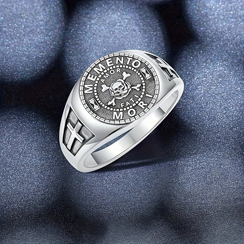 Memento Mori Skull Ring, 925 Sterling Silver, Unisex Gift